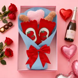 Valentine's Plush Flower Bouquet for Kids, Cute Plush Chicken Leg Flower for Birthdays, Adorable Home Decor for Day