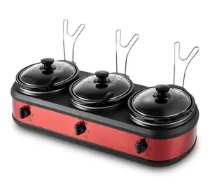 Elite Cuisine 7.5Qt. Capacity Triple Slow Cooker