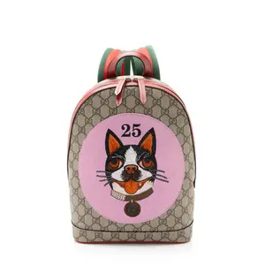 Pre-owned GUCCI Leather Backpacks GG Supreme Bosco Backpack