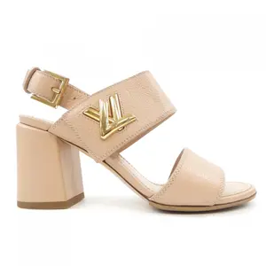 Pre-owned Louis Vuitton Calfskin Small Leather Goods Horizon Line Grain Calf Leather Sandals