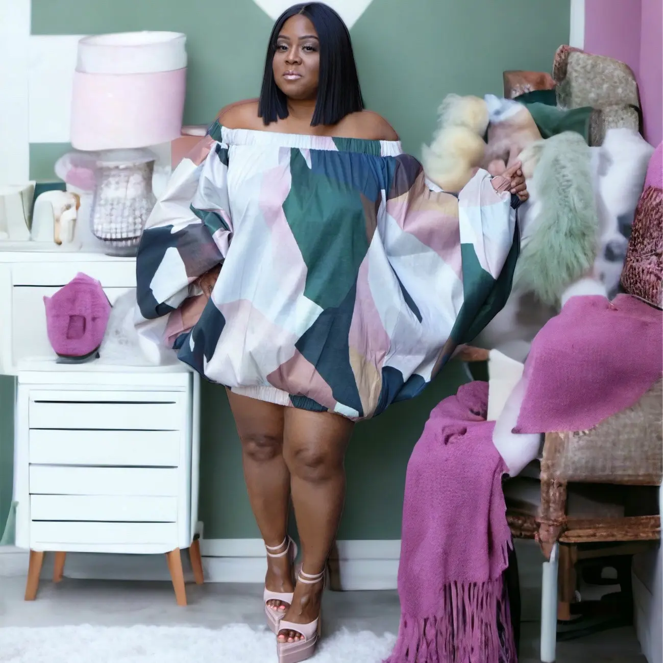 Abstract Bubble Dress
