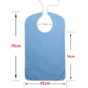 Washable Apron for Seniors & Disabled, Unisex Adult Bib, Waterproof Reusable Clothing Protector, Easy Care, Optional Residue Collector