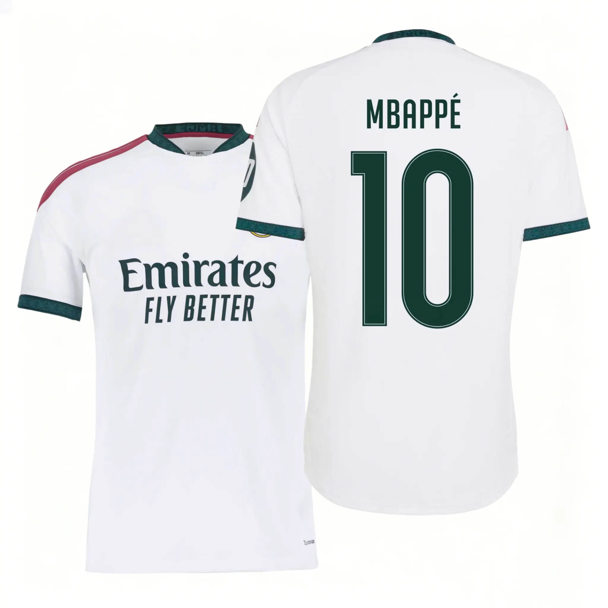 26 27 Home White 10# Mbappé Short Sleeve Soccer Jersey Fans Version