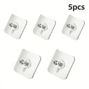 Self-Adhesive Acrylic Wall Hook, Stainless Steel Transparent No-Trace Hook, Waterproof Durable, Suitable for Multiple Storage Scenarios
