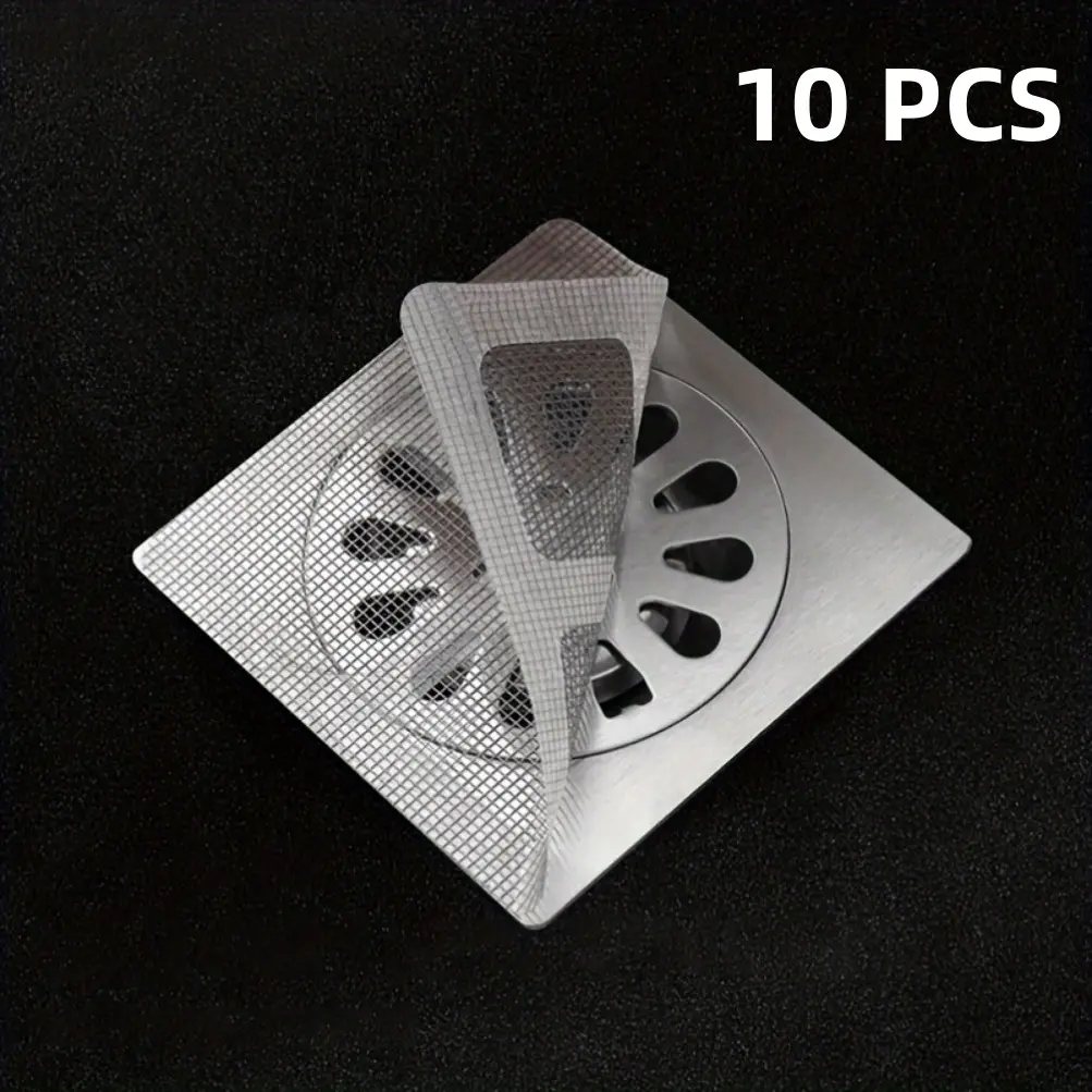 Disposable Shower Drain Hair Catcher, Adhesive Mesh Filter & Anti-Slip Hair Stopper. Suitable for bathroom bathtubs, sinks and floor drains. Prevents drain clogs, easy to use. Bathroom Drain Filter | Functional Accessories | Self-Adhesive Backing