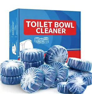 Toilet Bowl Cleaners, Automatic Toilet Tank Cleaner Tablets, Blue Toilet Bowl Cleaner Tablets for Deodorizing & Descaling, Powerful Cleaning, Slow-Release Against Tough Stains 12 Pack