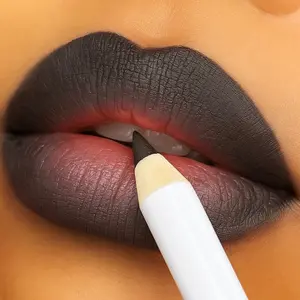 Smokey Black Lip Liner - Vegan Ultra-Creamy Pigmented Waterproof Lip Liner with Sharpener for Long Lasting Wear