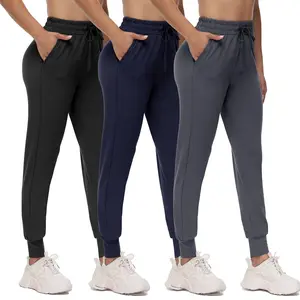 SHOWITTY 1/3 Pack Women's Plus Size Joggers with Pockets - Workout Comfy Sweatpants for Yoga Lounge