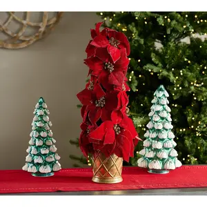 23" Velvet Poinsettia Tree in Pot by Valerie