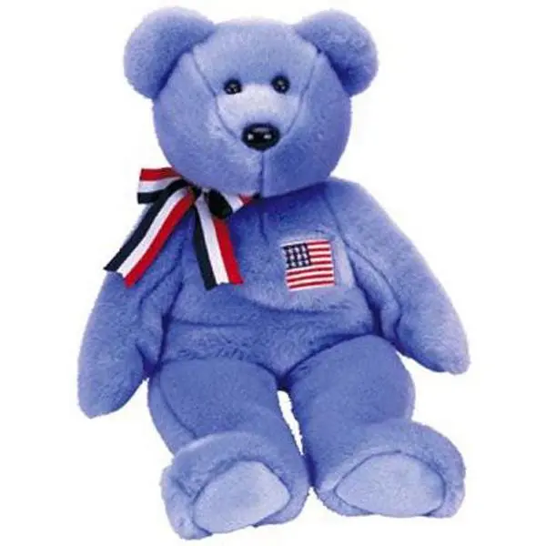 TY Beanie Buddy - AMERICA the Bear ( Blue Version ) (14 inch) - MWMTs