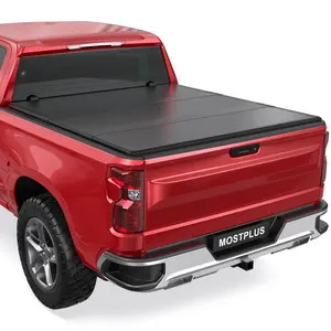 MOSTPLUS For Chevy Silverado/GMC Sierra 1500 2500 3500 Truck Bed Cover 3-Fold FRP Hard Tonneau Cover