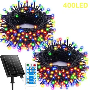 2pack Christmas Solar String Lights, 800 LED Lights, 8 Adjustable Modes, Ideal for Bedroom, Patio, Garden, Christmas Tree, Party, Yard Decor, Outdoor Decoration Light