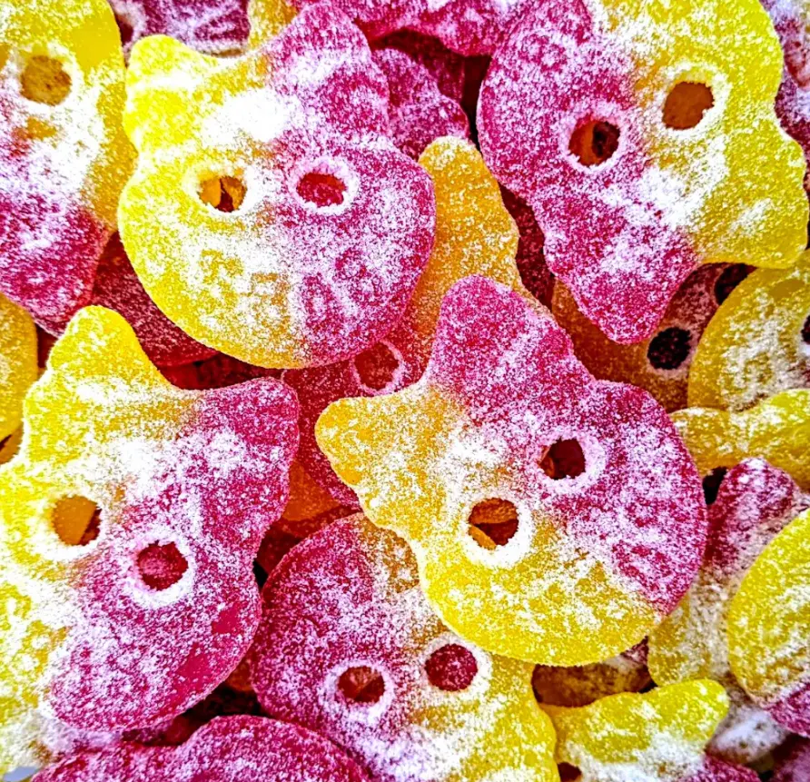 Bubs Giant sour skulls Swedish candy 1/2 Ib vegan