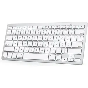 Bluetooth Keyboard for Mac, Compact Wireless Keyboard Compatible with MacBook Pro/Air, iMac, iMac Pro, Mac Mini, Mac Pro Laptop and PC (Silver)