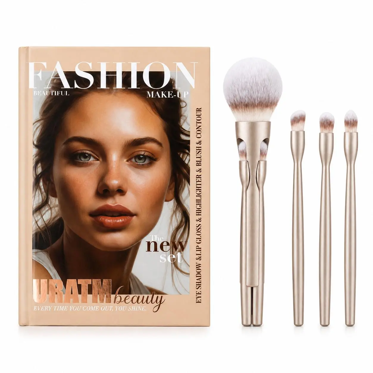 67-Color Multi-Use Hues All-In-1 Cosmetic Book Palette with 4-in-1 Brush Set, Eyeshadow, Lip Color, Blush, Contour, Highlighter, Compact Pack Travel Makeup Kit (Suit All Skins, Ideal for Gifting)
