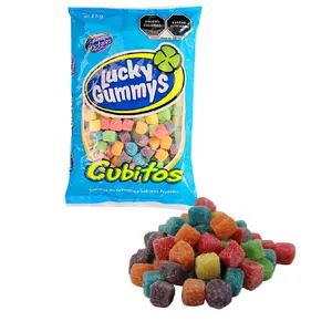 Lucky Gummy's Cubitos - Fruit Flavor Gummy Candy Cubes 1kg Bag of Colorful Delicious Treats