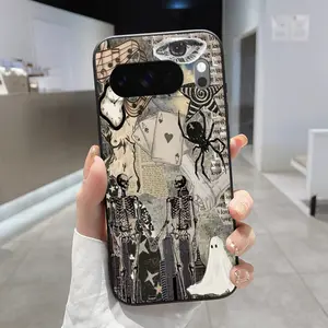 Mystic Fantasy Collage Pattern Rounded Edge Phone Case for Google Pixel 10 9 XL 8 7 Pro A Shockproof Full Camera Protection Durable Slim Liquid Silicone Cover Smartphone Casing