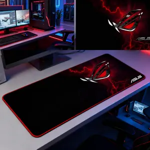Large Gaming Mouse Pad with Thunder Logo Design, Soft Fabric Surface, Durable Stitched Edges, Ideal for Home Office & Hotel Use