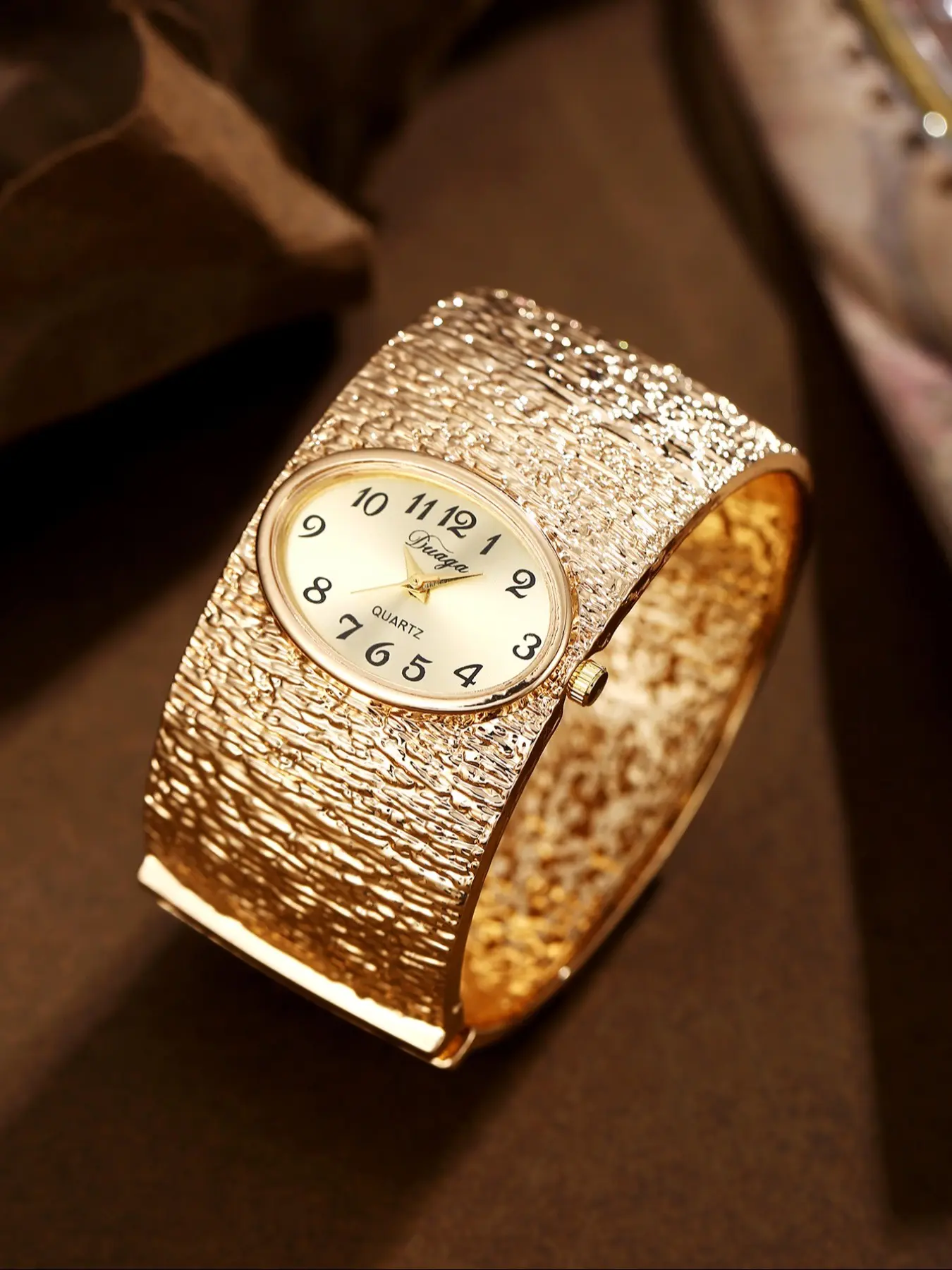 Elegant Courtly Luxury Wide Strap Women's Bracelet Watch, Perfect Gift for Her, Ideal for Daily Wear and Special Occasions