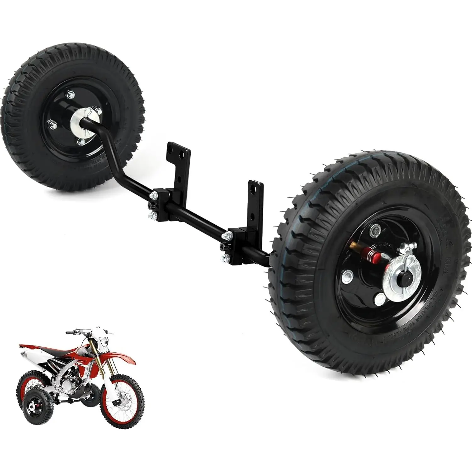 Dirt Bike Training Wheels Adjustable Height, Compatible with 50CC 49CC Honda XR50 CRF50 Z50 Z50R Razor MX125 MX400 MX500 MX500 Yamaha PW50 TTR50 and More Motorcycles (Black)