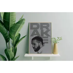 [ MUSIC POSTER UNFRAMED - SALE UP TO 45% ] Drake Poster, Hip Hop Wall Art, Rapper Pop Culture Print, Modern Music Icon Decor, Aesthetic Room Poster