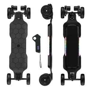 【Pro E-Glide】 High-Powered Electric Skateboard with Remote, 32MPH/28MPH,3000W/1200W Motor, Ambient Light, Replaceable battery, Powerful Off-Road Electric Longboard for Adults & Teens