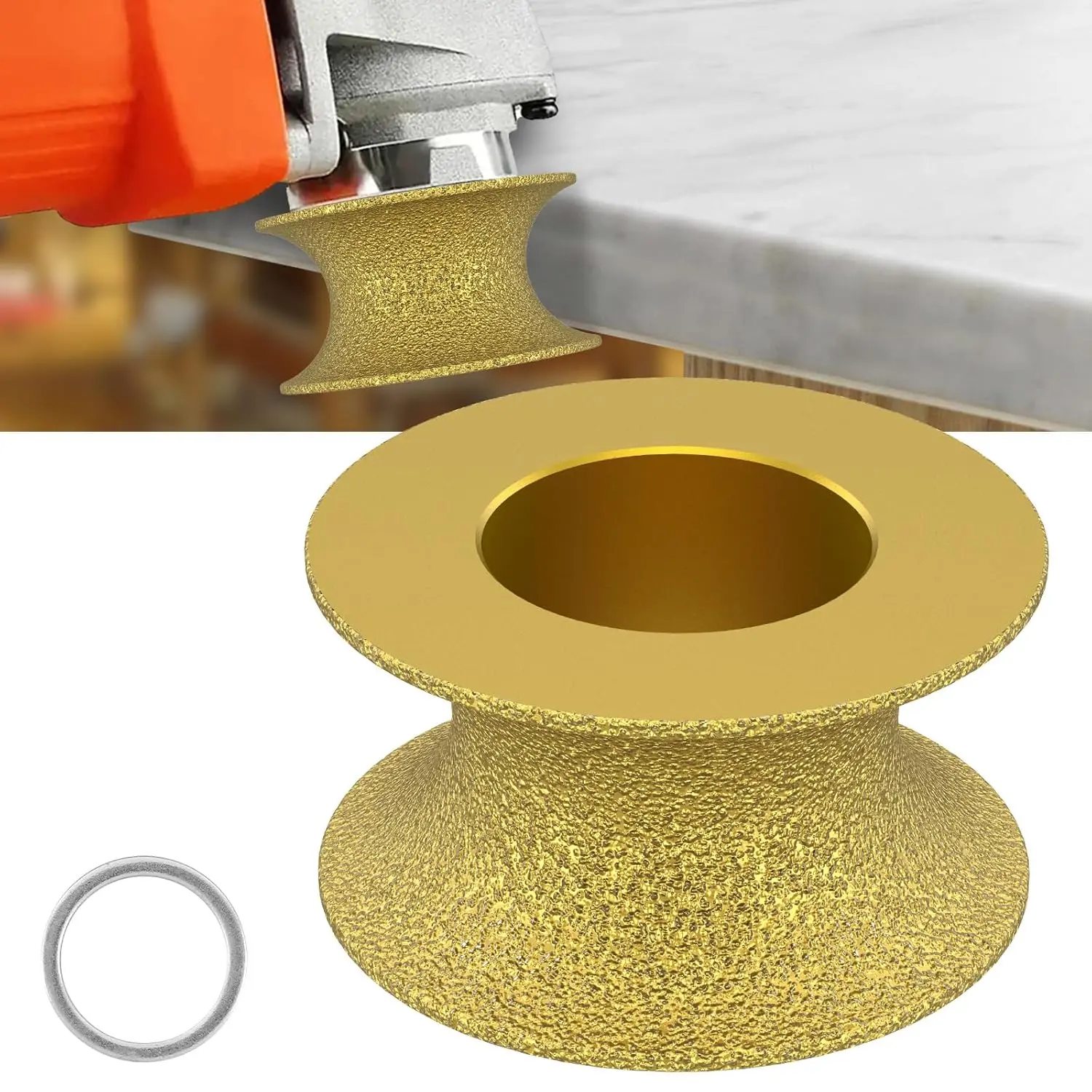 Edge Diamond Grinding Wheel, Profile Hand Diamond Wheel Bullnose Diamond Grinding Wheel Wear Resistant Tile Marble Edge Grinding Wheels 46 Grit 30/35mm for Stone Marble Granite Grinding Universal Propane Tank Gauge with Leak Detector