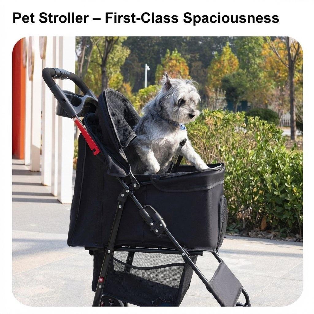 Foldable Pet Stroller for Dogs & Cats | Compact, Breathable & Easy to Carry