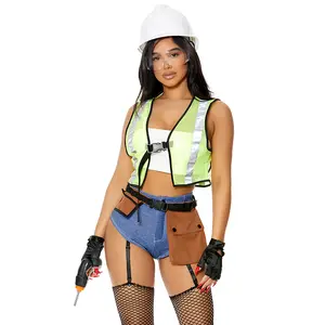 Forplay Women's Halloween Under Construction Sexy Construction Worker Costume