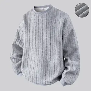 Cable Knit Texture Crew Neck Top – Cozy for Everyday Casual & Leisure Hangouts Fit Knitwear