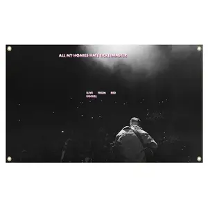 Hip Hop Album Flag, Retro Art Wall Hanging, Polyester, 3x5fts & 2x3fts, Music Enthusiast Room Decor, Hip Hop Decor