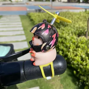 Cute Cartoon Piggy Helmet Design Car Decoration, Car Ornament, Motorcycle Handlebar Decoration, Car Exterior Accessories for Car Bike Motorcycle