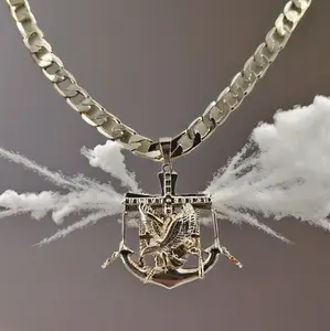 (50) Eagle Anchor Pendant and Chain Set in 14K Gold Laminated