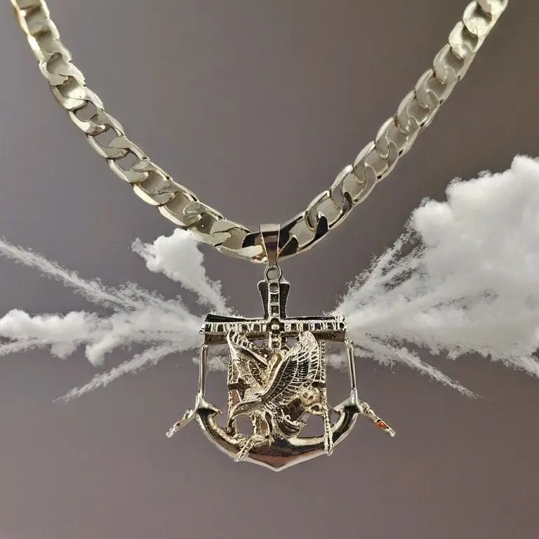 (50) Eagle Anchor Pendant and Chain Set in 14K Gold Laminated