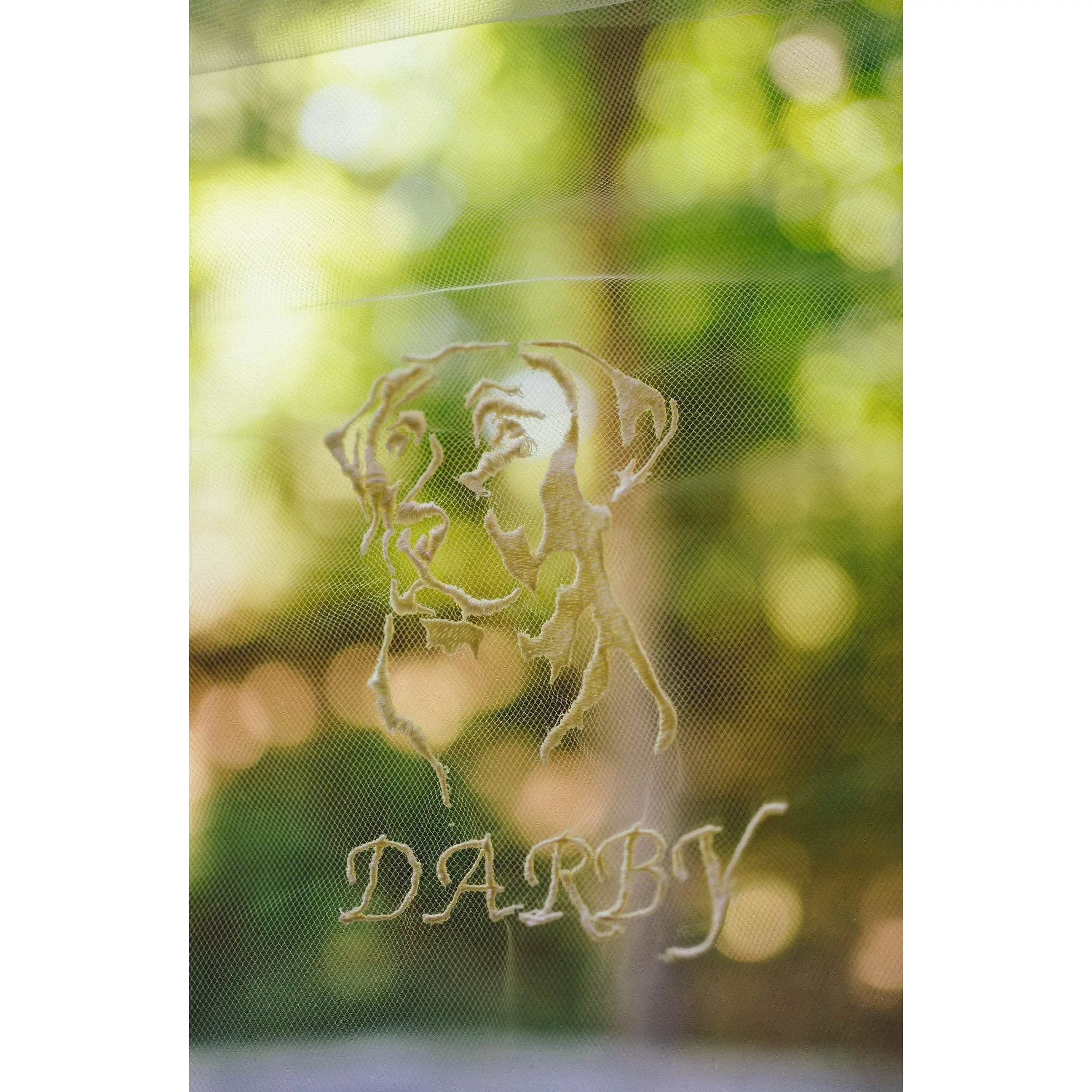 Custom Dog or Pet Embroidery Monogram Design for Wedding Veil