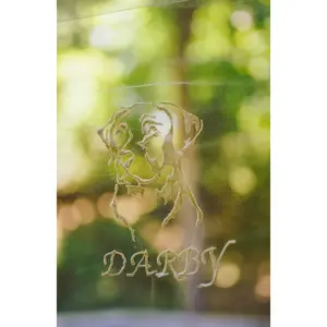 Custom Dog or Pet Embroidery Monogram Design for Wedding Veil