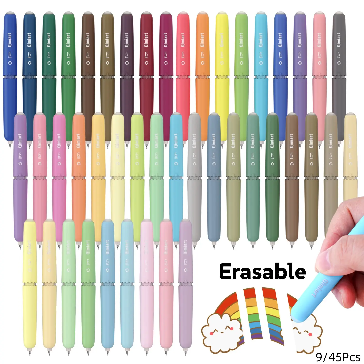 Erasable Gel Pens, 9/45 Colors Rotary Retractable Fine Point Erasable Pens, Writing Stationery, Vibrant Color Selection,Cute Eggshell Design,Erasable Ink,Make Mistakes Disappear for Drawing Writing Planner and Crossword Puzzles, Art Pens