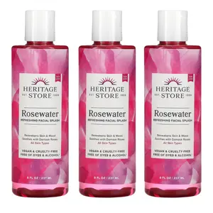 Heritage Store, (3 Pack) Rosewater, Aromatherapy Water, Rose Petals, 8 fl oz (240 ml)