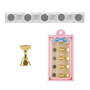 10pcs Nail Art Holder Set, Magnetic Nail Base with Diamond Stand, Display Practice Rack (includes 30pcs Clay)