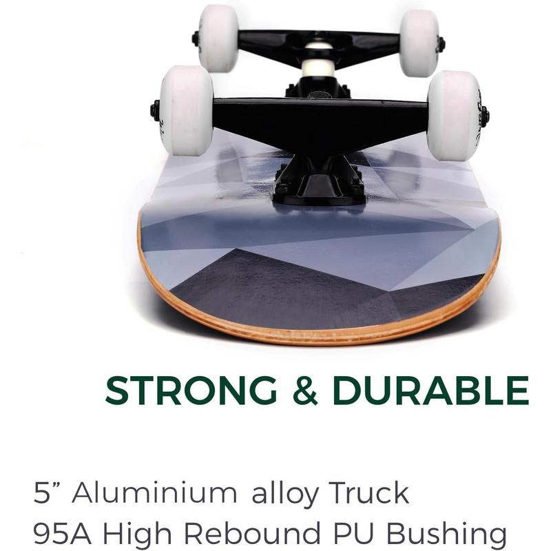 skateboard carry WhiteFang Skateboards for Beginners, Complete Skateboard 31 x 7.88, 7 Layer Canadian Maple Double Kick Concave Standard and Tricks Skateboards for Kids and Beginners skater  xl