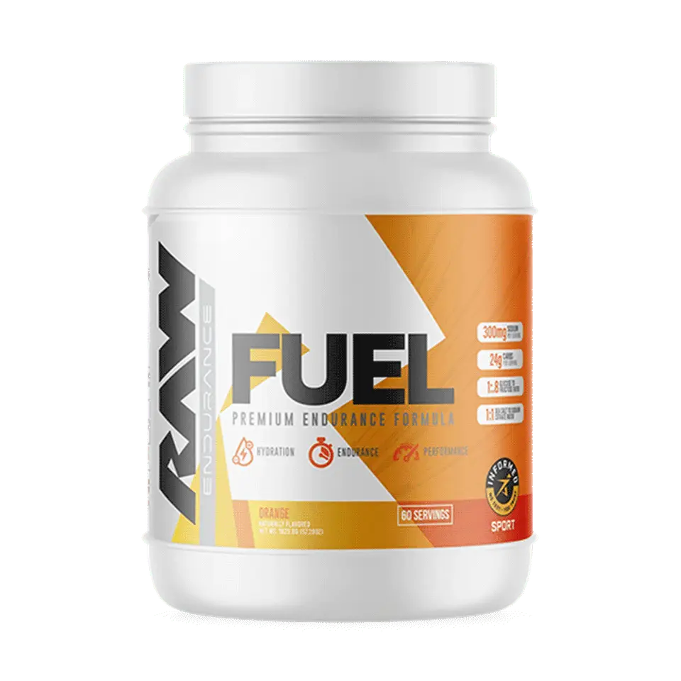 RAW Nutrition Fuel - Intra Workout Endurance Supplement for Men & Women - Performance, Hydration & Stamina - 24g of Carbohydrates & 300mg of Sodium (60 Servings)
