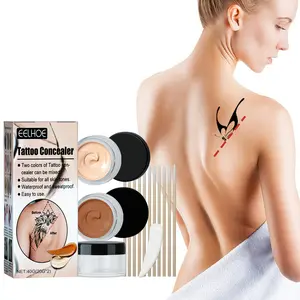 EELHOE Tattoo Concealer Waterproof Brightening Cover Tattoo Scar Birthmark Invisible Two-tone Concealer Foundation Makeup