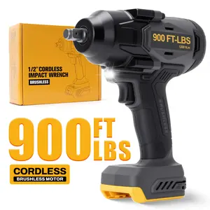 (No Battery Included) 900 Ft-lbs Cordless Impact Wrench, 1/2 Inch Electric Impact Gun, Compatible With DeWALT 20V MAX Battery, Brushless Constant High Torque Impact Driver With 3 Speed, Tool Only