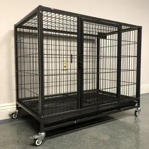 37" Dog Kennel Cage with Wheels for Easy Mobility and Secure Pet Housing