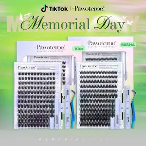 Kira & Misha Pawotence Signature Lash Clusters Kit | Featherlight Wispy, Dense Full Volume, Waterproof & All-Day Hold | From Natural Day to Glam Night | Your DIY Dream Look, Beginner-Friendly Lash Clusters