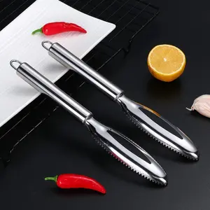 2 Piece Stainless Steel Seafood Processing Kit Fish Scraper Hook Removes Scales Multi - use Kitchen Tool Durable & Easy Clean for Home Professional
