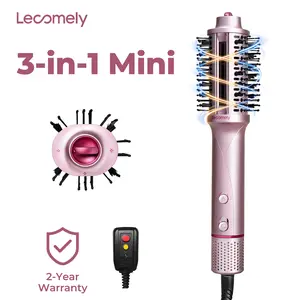 Lecomely 3-in-1 Mini Ionic Blow Dryer Brush AirBlow B3mini Styler for Anti-Frizz Straight Hair Curls & Blowouts 3X Faster Drying Lightweight Styling Kit