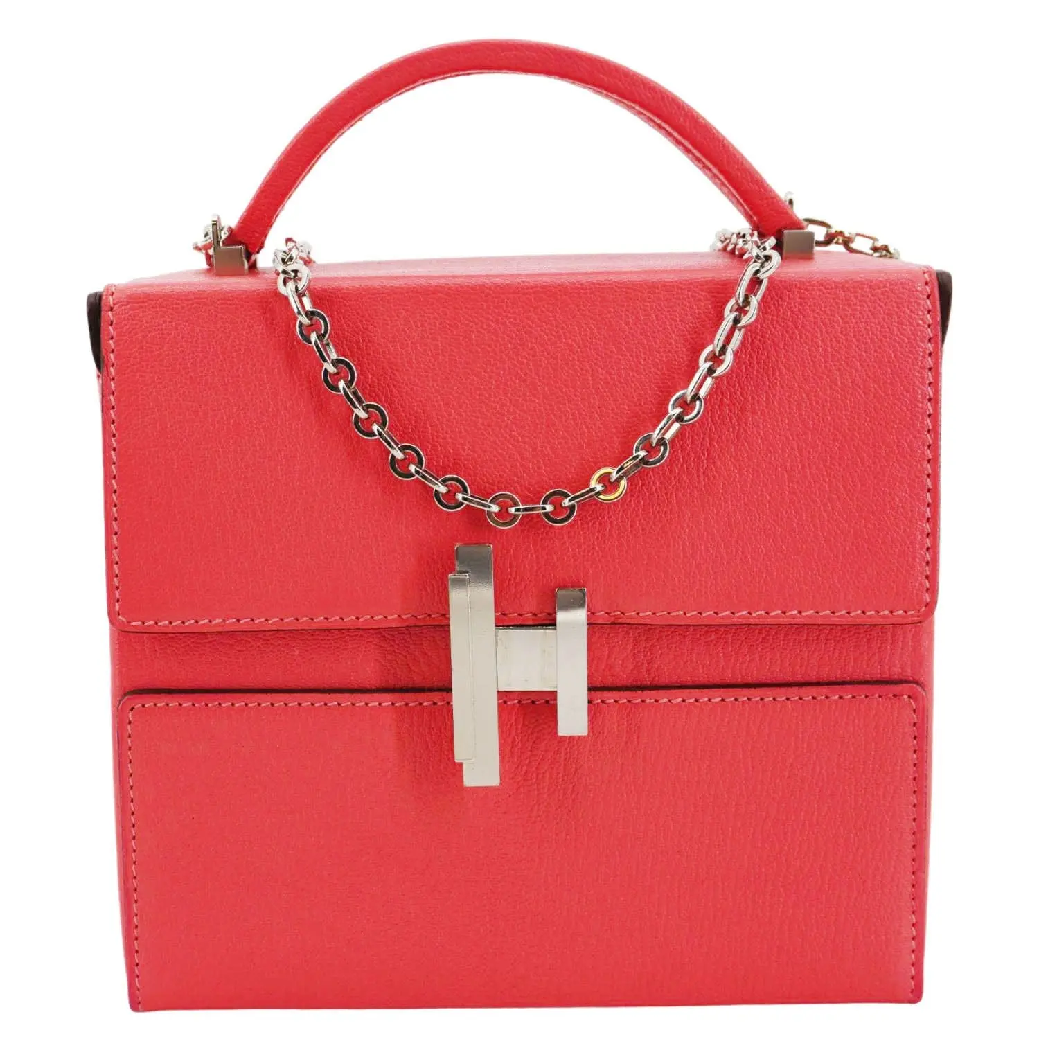 Pre-owned HERMÈS Leather Shoulder Bags Hermes Cinhetic Boxy Top Handle Shoulder Bag Pink