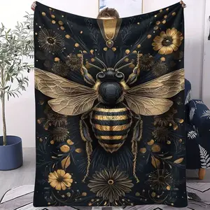 Bee Pattern Blanket, Suitable for All Seasons, Suitable for Beds, Sofas, Cars, Room Decorations, and Gifts, Suitable for Children and Adults, Flannel Blankets, Decorative Giftable Blankets