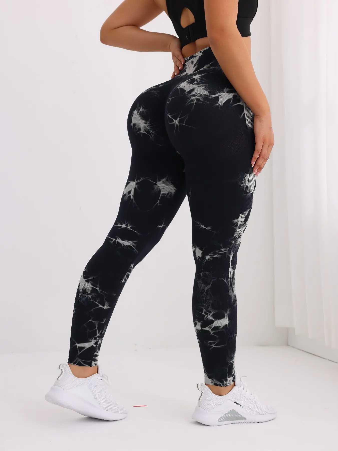 Women's High Waist Tie Dye Yoga Pants, Full-Length Compression Bottoms, Seamless Fitness Wear, Tummy Control, All Season Sports Clothing